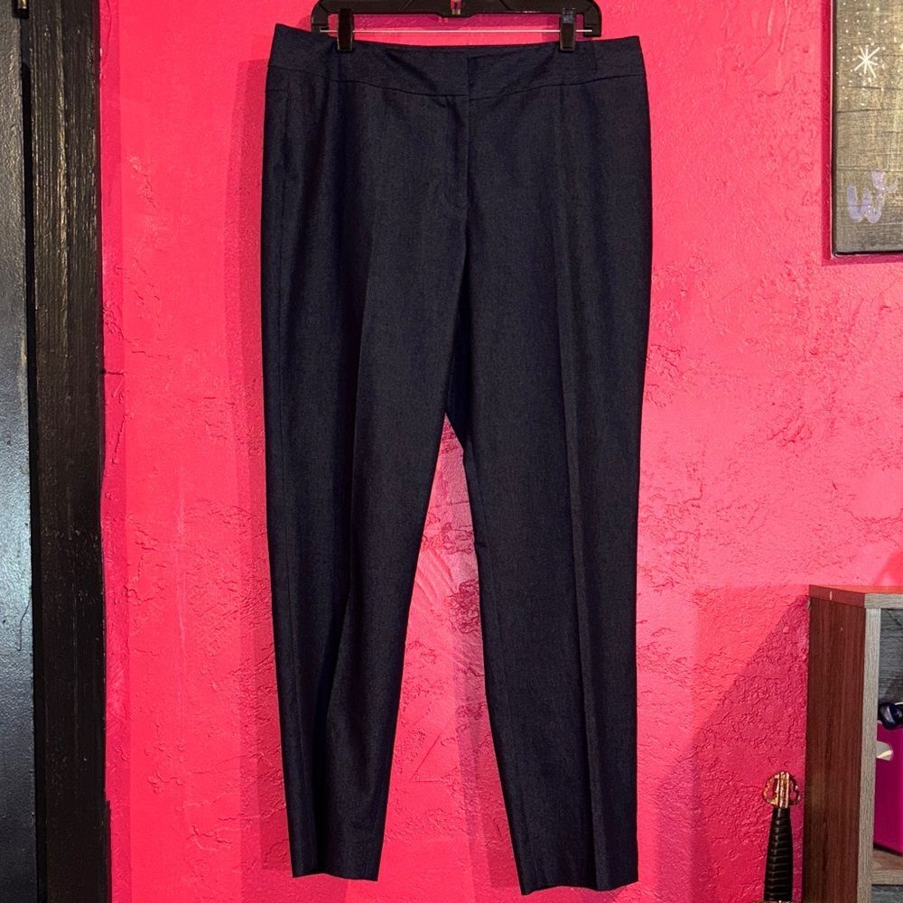 Anne Klein brushed denim hi rise denim look Trousers. Dark blue. Sz 14.